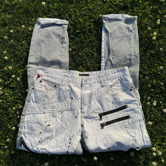 Square Zero Jeans Distressed Slim Denim Ripped Pants Mens Size 34 x 32 - Picture 1 of 7